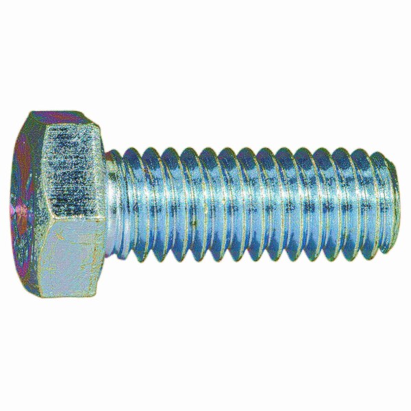 Grade 5, 3/8"-16 Hex Head Cap Screw, Zinc Plated Steel, 1 in L, 100 PK